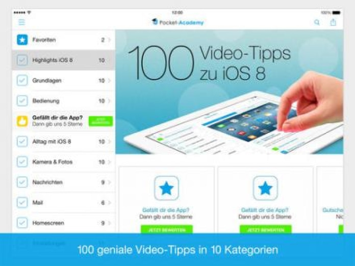 100 Video-Tipps rund um iOS Smartphone-Screenshot
