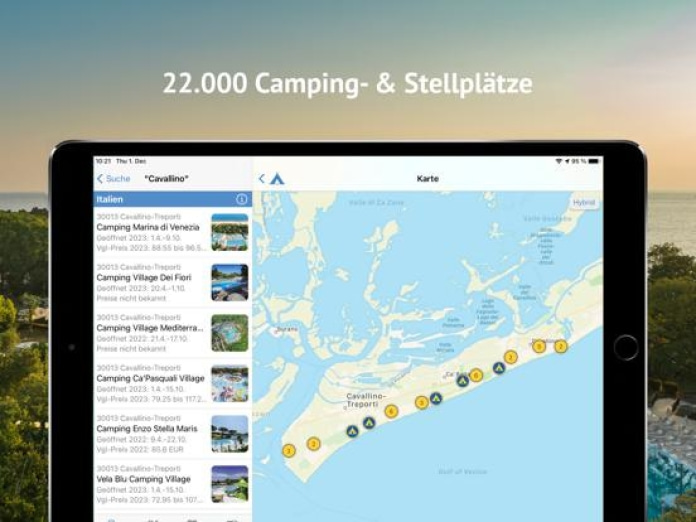 ADAC Camping / Stellplatz 2023 Tablet-Screenshot