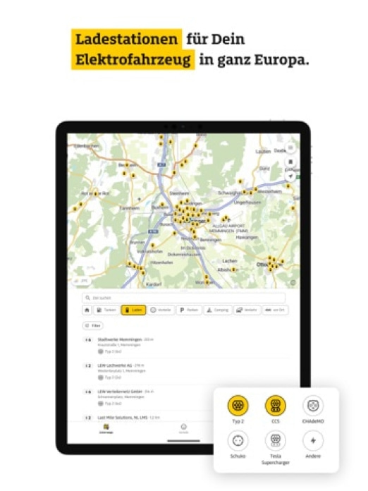 ADAC Drive: Tanken Laden Route Tablet-Screenshot3