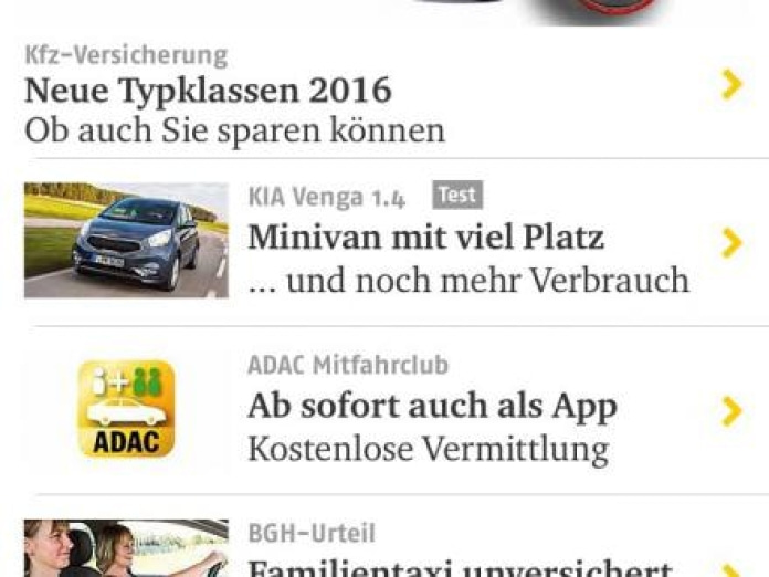 ADAC News Smartphone-Screenshot