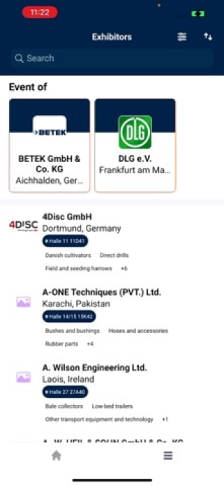 AGRITECHNICA 2025 Smartphone-Screenshot