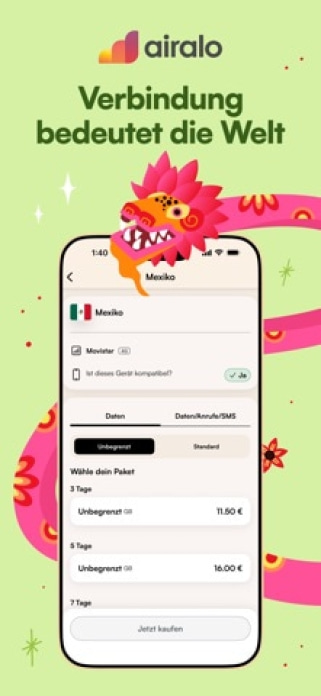 Airalo: eSIM-Reisen & Internet Smartphone-Screenshot