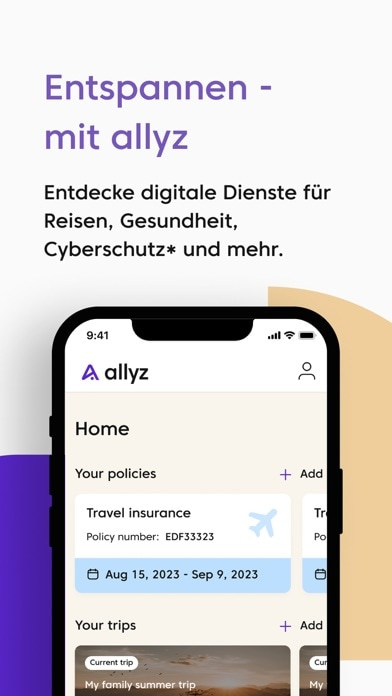 allyz by Allianz Smartphone-Screenshot