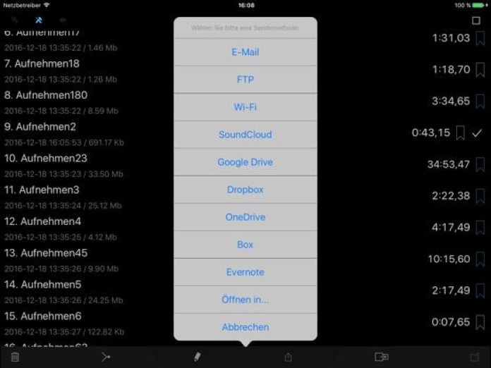 Alon Dictaphone-Diktiergerät Tablet-Screenshot4
