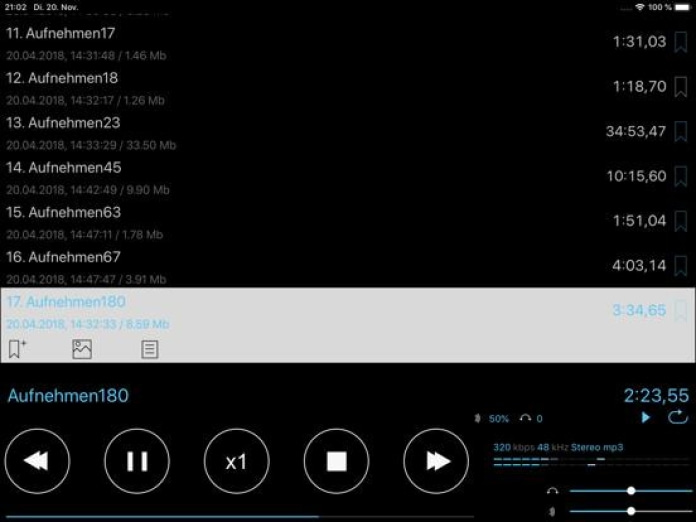 Alon Dictaphone-Diktiergerät Tablet-Screenshot7