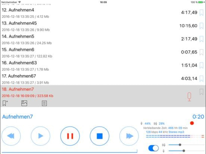 Alon Dictaphone-Diktiergerät Tablet-Screenshot8