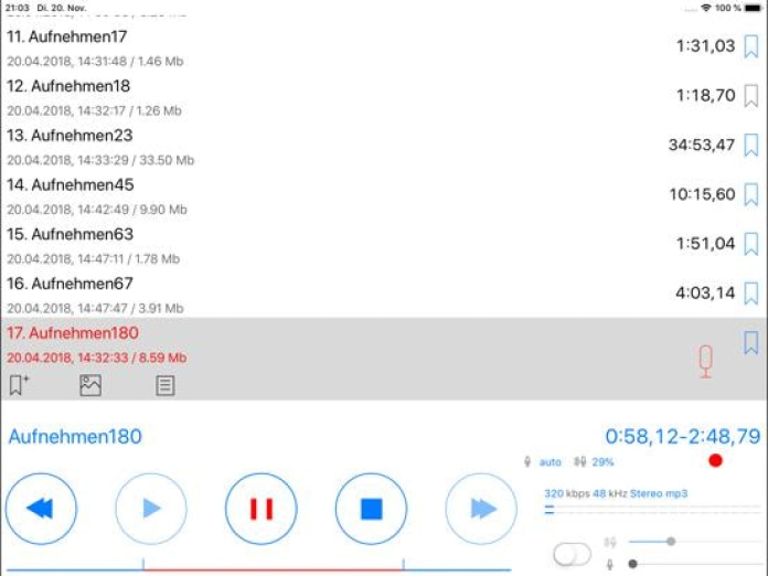 Alon Dictaphone-Diktiergerät Tablet-Screenshot9