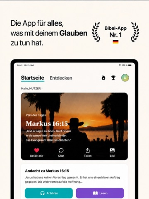 Amen - Bibel Chat Tablet-Screenshot
