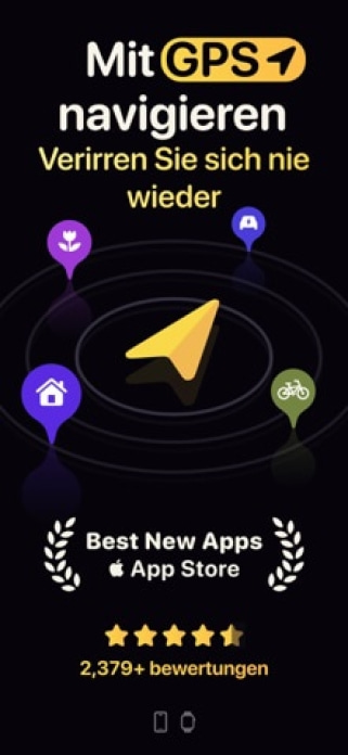 GPS-Navigation Wandern Smartphone-Screenshot