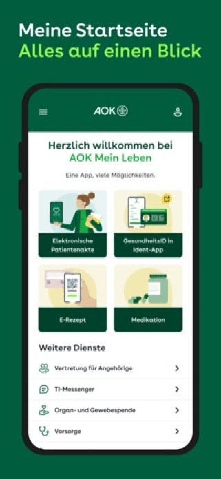 AOK Mein Leben Smartphone-Screenshot