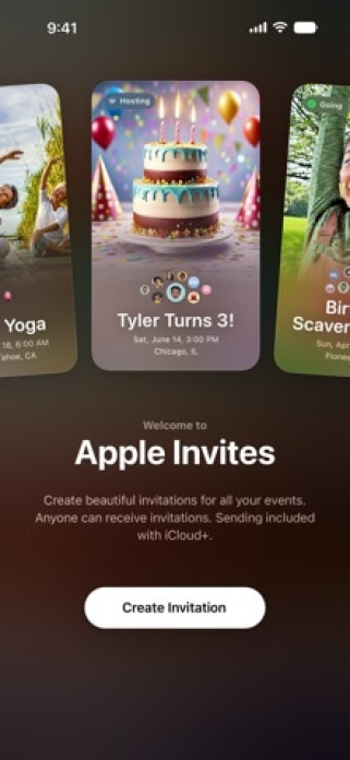 Apple Einladungen Smartphone-Screenshot