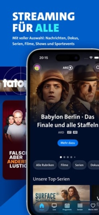 ARD Mediathek Smartphone-Screenshot