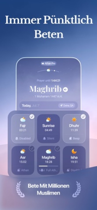 Athan Pro: Muslim Gebetszeiten Smartphone-Screenshot