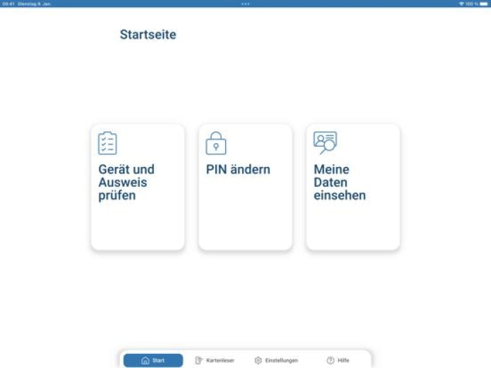 AusweisApp2 Tablet-Screenshot