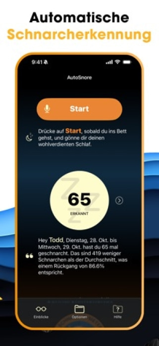 AutoSnore: Schnarch-Rekorder Smartphone-Screenshot2