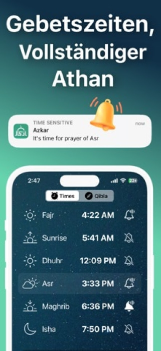 Azkar : Gebetszeiten & Athan Smartphone-Screenshot3