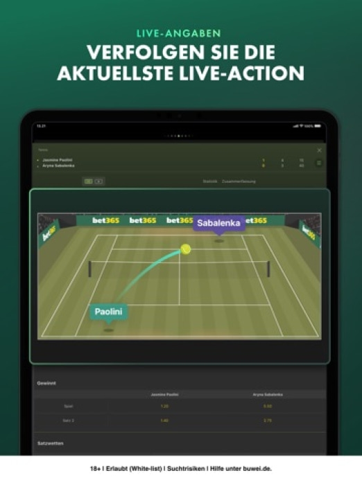 bet365 - Sportwetten Tablet-Screenshot5