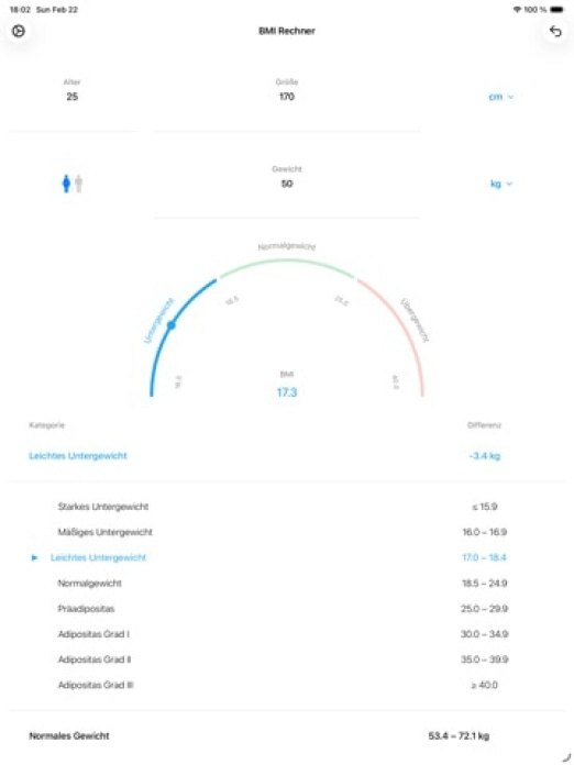 BMI Rechner Gewichtskontrolle Tablet-Screenshot4