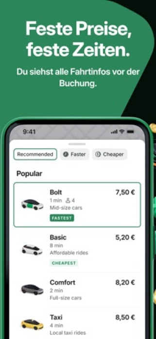 Bolt: Fahrten anfordern Smartphone-Screenshot5
