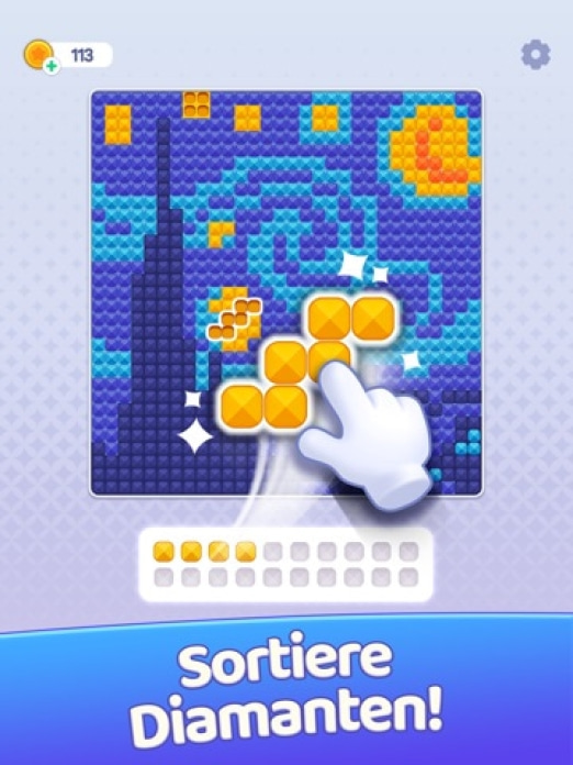 Brilliant Sort: Diamant-Puzzle Tablet-Screenshot