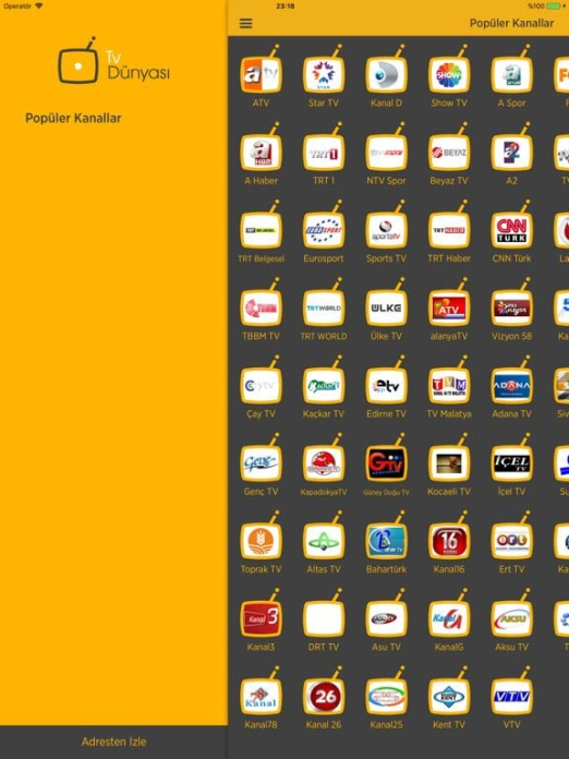 Canlı Türk TV Kanalları Tablet-Screenshot2
