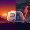Camping-Wetter: Wind, Sonne Icon