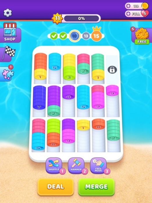 Coin Sort Tablet-Screenshot