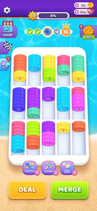 Coin Sort Smartphone-Screenshot