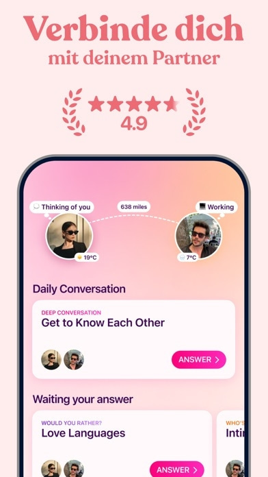 Couple Joy - Beziehungs-App Smartphone-Screenshot