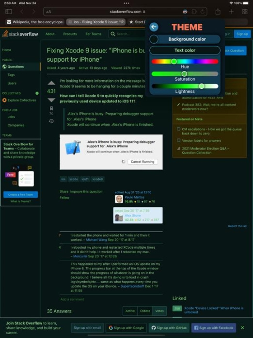 Dark Reader for Safari Tablet-Screenshot2