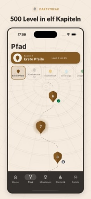 DartStreak Smartphone-Screenshot