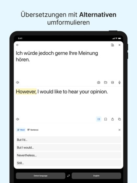 DeepL Übersetzer Tablet-Screenshot4