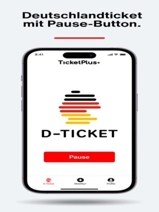 Deutschlandticket App Ticket+ Tablet-Screenshot