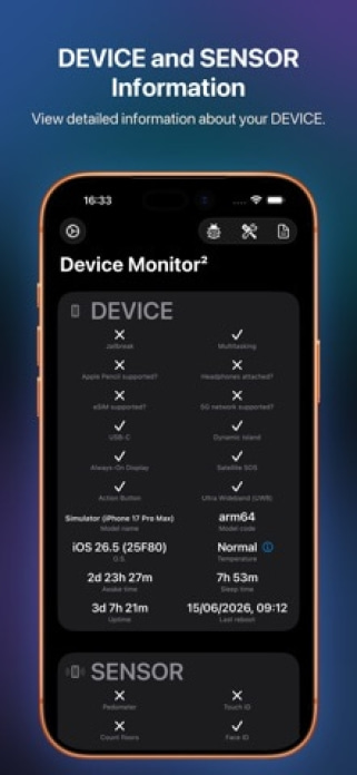 Device Monitor&sup2; Smartphone-Screenshot