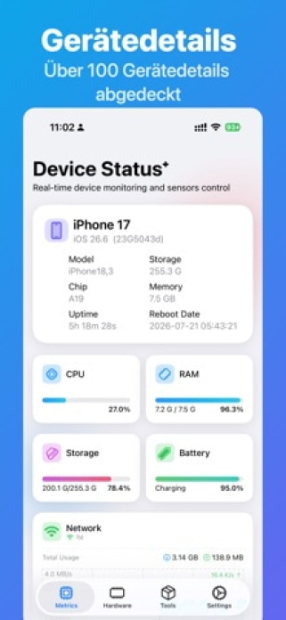 Device Status⁺ Systemmonitor Smartphone-Screenshot