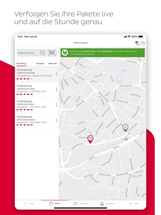 DPD Tablet-Screenshot