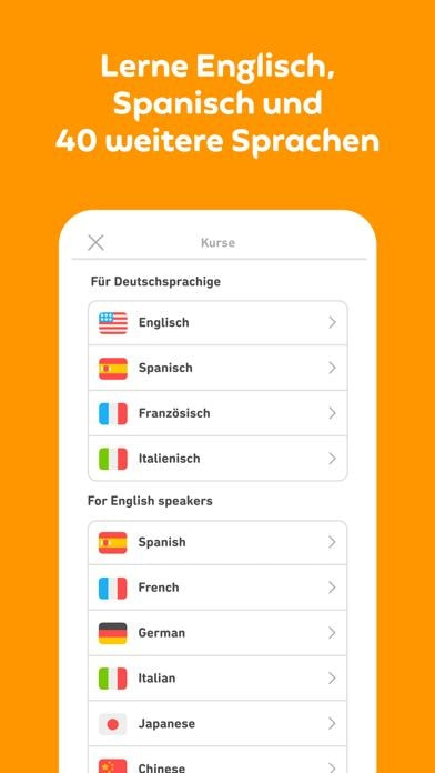 Duolingo Smartphone-Screenshot