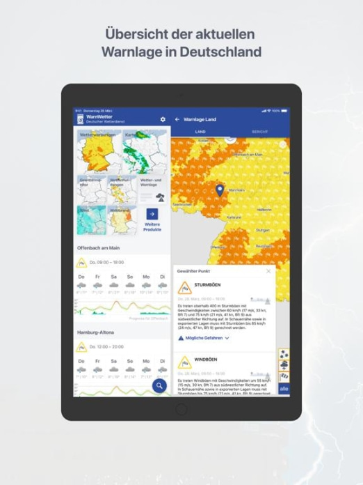 DWD WarnWetter Tablet-Screenshot2