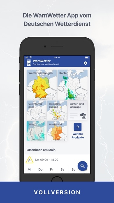 DWD WarnWetter Smartphone-Screenshot