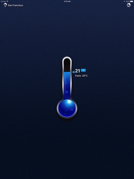 Echtes Thermometer Tablet-Screenshot