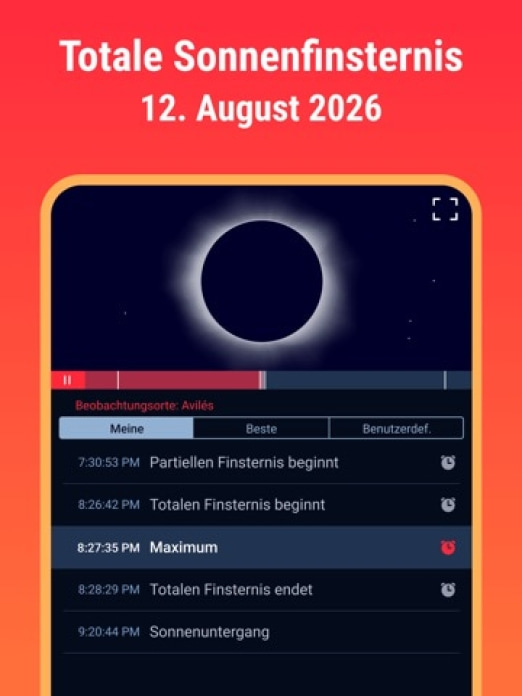 Eclipse Guide: Karte & Zeiten Tablet-Screenshot2