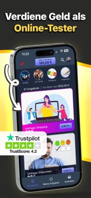 empfohlen.de: Geld verdienen Smartphone-Screenshot