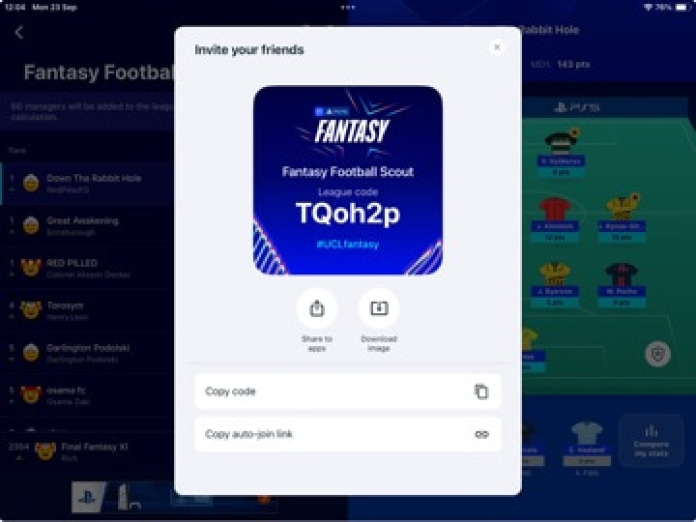 UEFA Gaming: Fantasy Football Tablet-Screenshot3