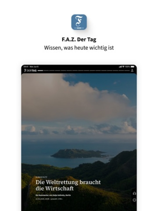 F.A.Z. Der Tag - Nachrichten Tablet-Screenshot