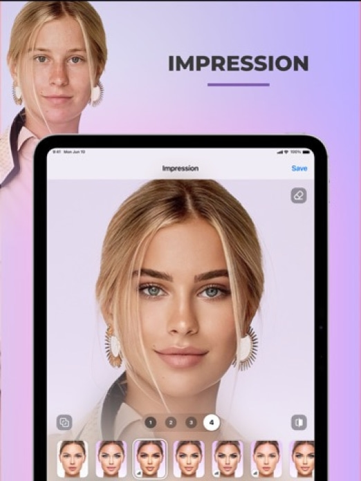 FaceApp: Gesichtsbearbeitung Tablet-Screenshot