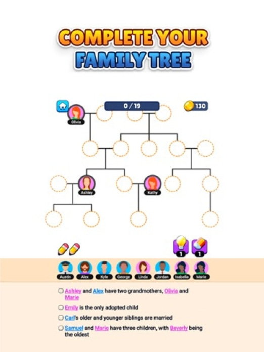 Family Tree! - Logic Puzzles Tablet-Screenshot
