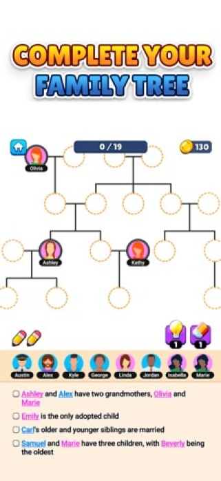Family Tree! - Logic Puzzles Smartphone-Screenshot