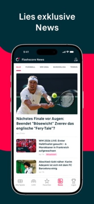 Flashscore: Ergebnisse & News Smartphone-Screenshot2