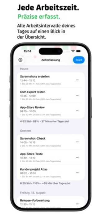 Flugs – Zeiterfassung Smartphone-Screenshot3