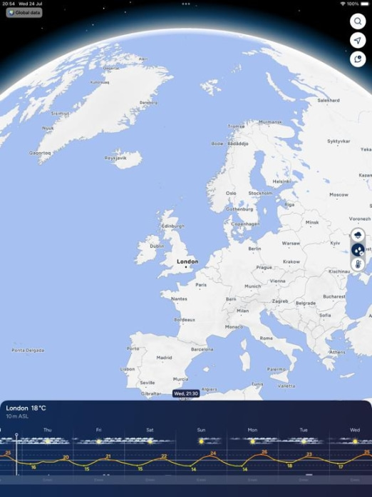 Fluid Meteo – Wetter Prognosen Tablet-Screenshot